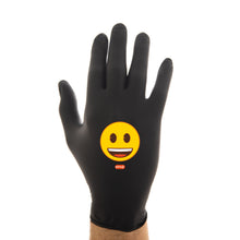 Load image into Gallery viewer, Smiley Face emoji® Black Nitrile Gloves
