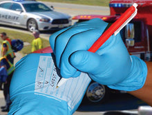 Load image into Gallery viewer, First Responder Blue Nitrile Gloves: 100-Glove Dispenser Box
